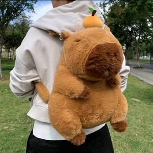 Cute Brown Capybara Plush Backpack